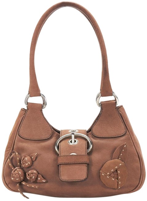 Prada Hobo Handbag Boho Purse Brown Leather Shoulder Bag
