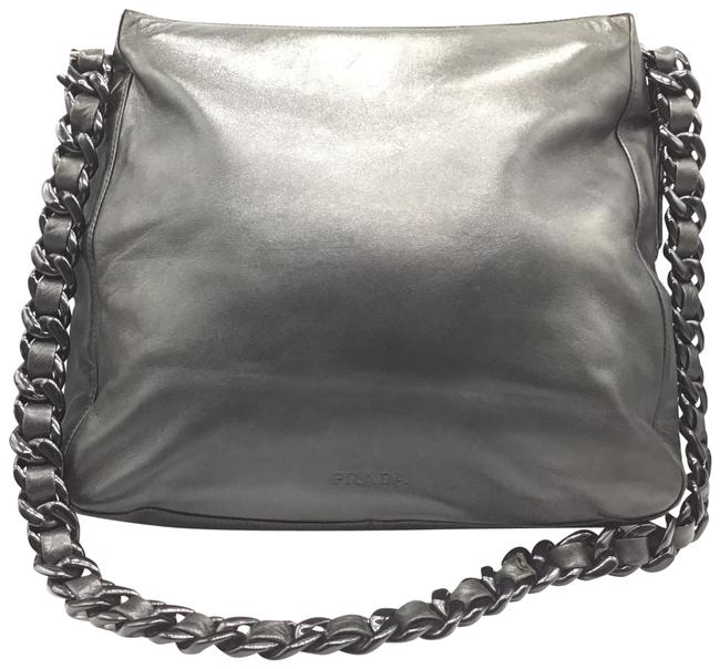 Prada Italian #113 Black Leather Shoulder Bag