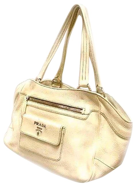Prada Ivory Leather Shoulder Bag