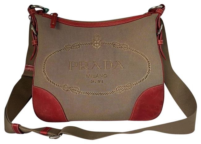 Prada Crossbody Jacquard Logo Shoulder Bag