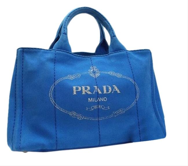 Prada Kanapa 2way Handbag Diagonal Hanging Blue Canvas Shoulder Bag