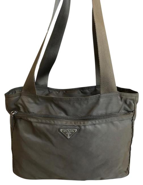 Prada Khaki Nylon Shoulder Bag