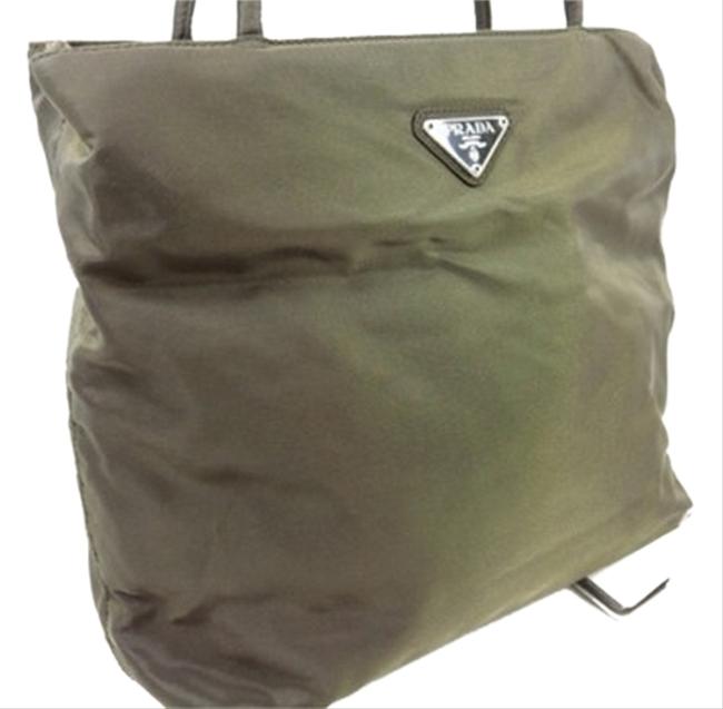 Prada Khaki Purse Green Nylon Shoulder Bag