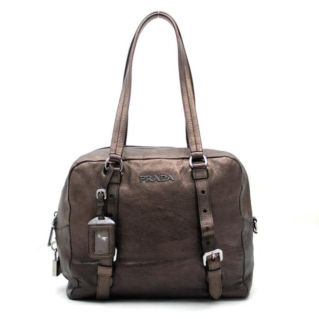 Prada Ladies Bl0507 V31050 Bronze Leather Shoulder Bag