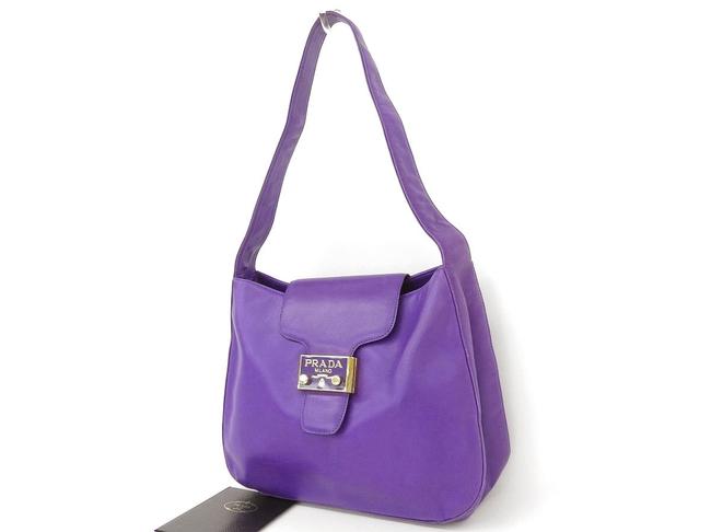 Prada Lambskin One Hand Nappa Leather 20181026b Purple Shoulder Bag