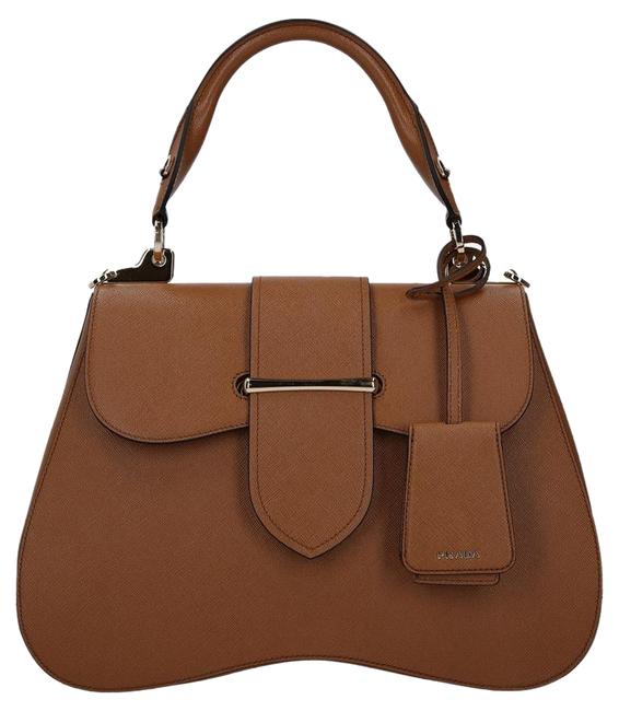 Prada Large Sidonie Tan Leather Shoulder Bag