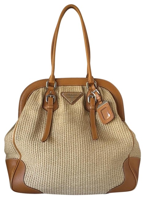 Prada Large Straw Shoulder Bag