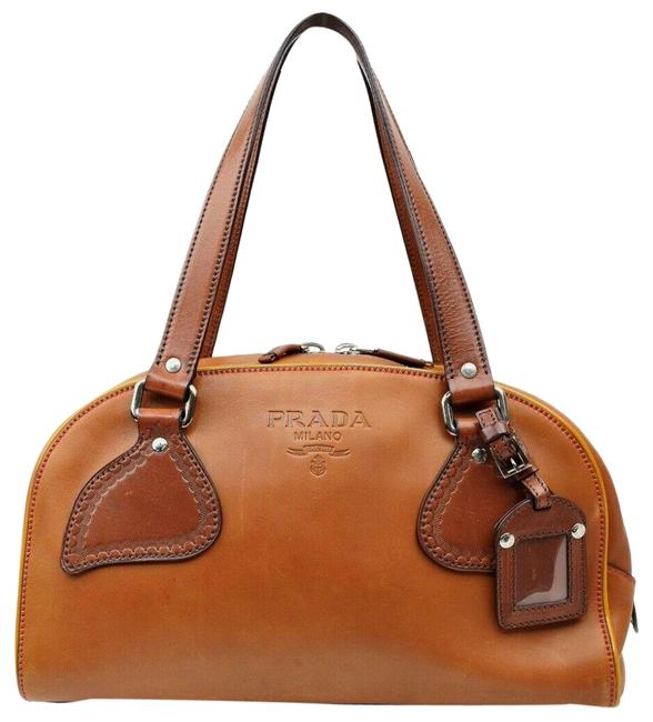 Prada Leather #5087p10 Brown Shoulder Bag