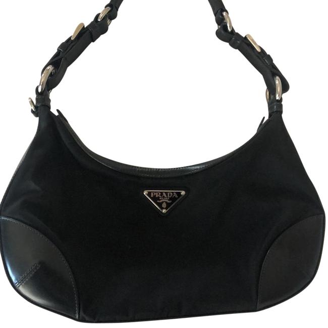 Prada Leather and Micro Fiber Shoulder Bag
