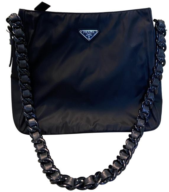 Prada Leather Chain Nylon Shoulder Bag