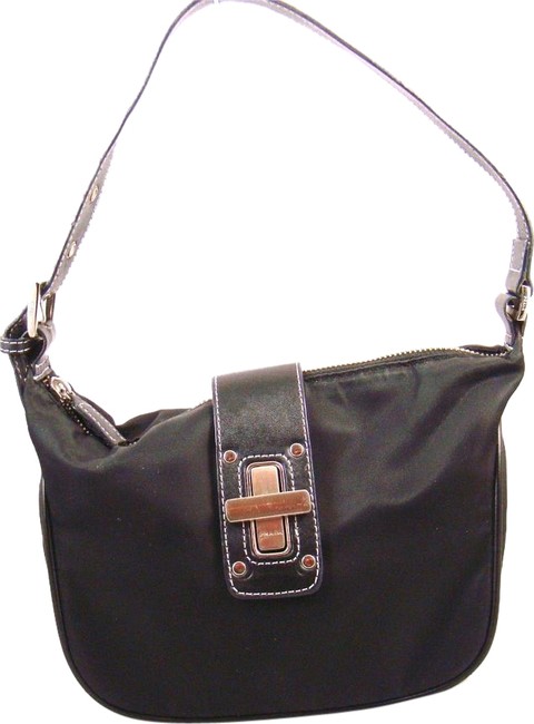 Prada Leather Purse Italy Black Nylon Shoulder Bag