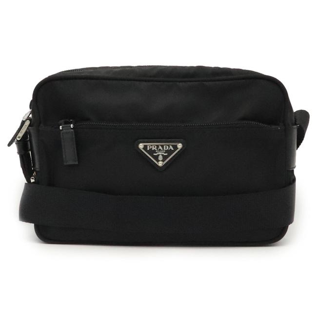 Prada Leather Silver Metal Fittings 1bc167 Black  Nero Nylon Shoulder Bag