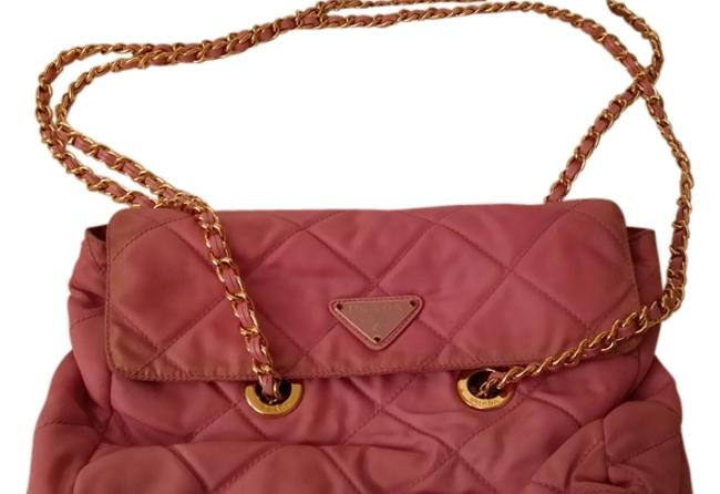 Prada Light FushiaVoilet Heavy Nylon Shoulder Bag