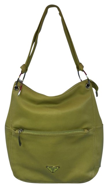 Prada Light Green Leather Shoulder Bag