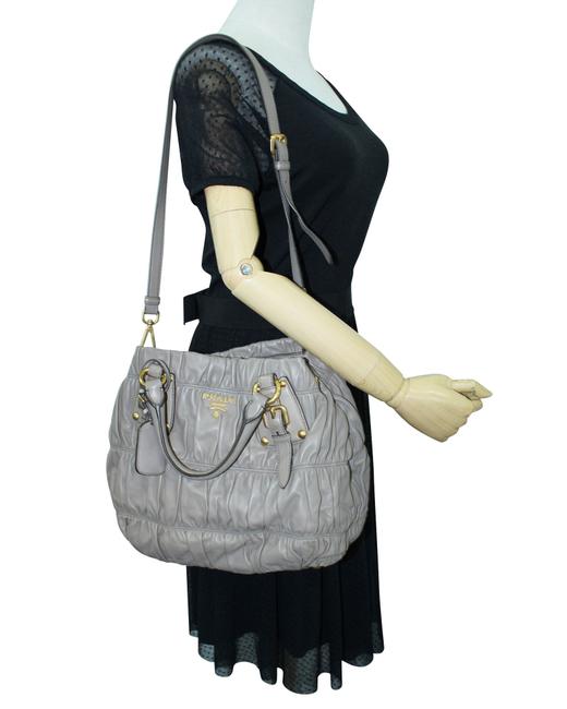 Prada Light Nappa Gaufre Brown Leather Shoulder Bag