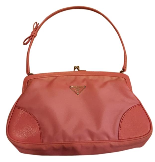 Prada Little Pale Pink NylonLeather Shoulder Bag