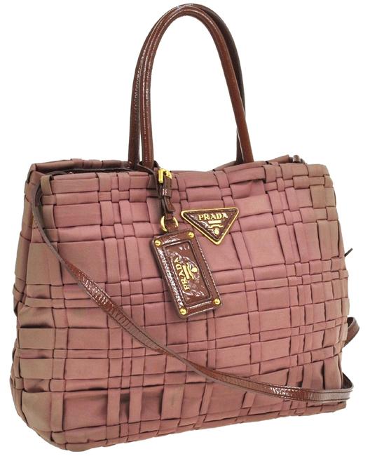 Prada Logos 2way Hand Nylon Patent Vintage Italy Purple Shoulder Bag