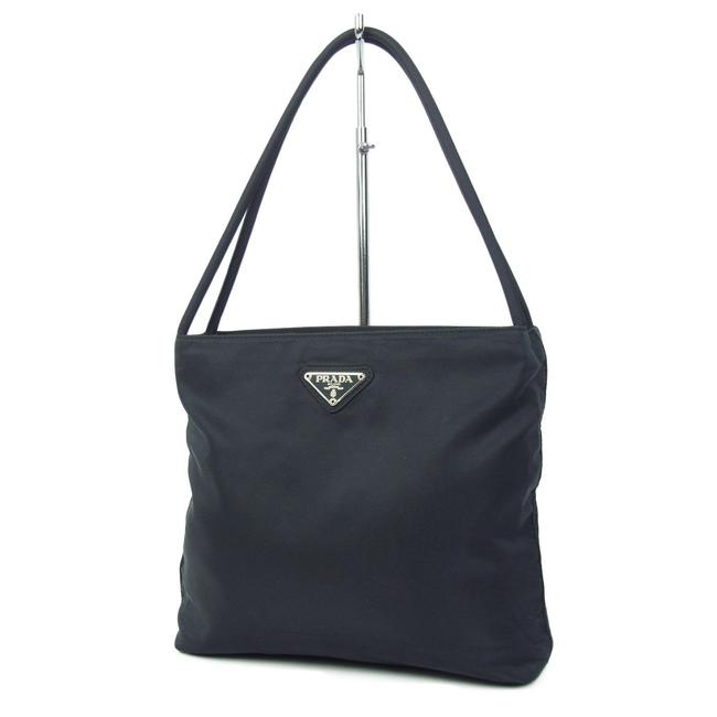 Prada Logos Black Nylon Shoulder Bag