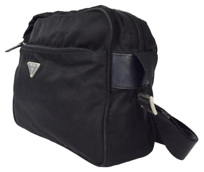 Prada Logos Cross Body Nylon Leather Black Vintage Shoulder Bag