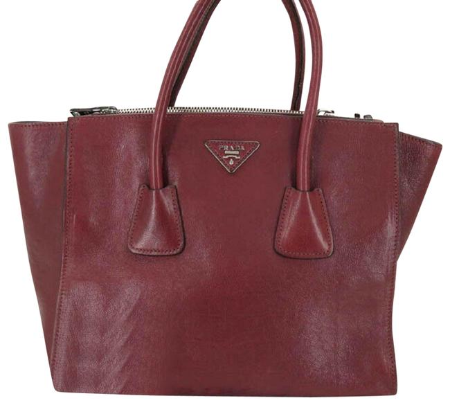 Prada Logos Leather Hand Bordaux Shoulder Bag