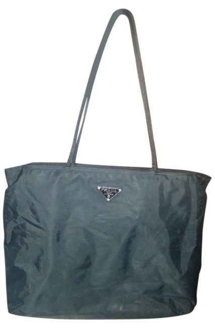 Prada Logos Leather Italy Vintage 03h737 Black Nylon Shoulder Bag