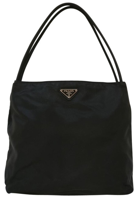 Prada Logos Tote Black Nylon Shoulder Bag