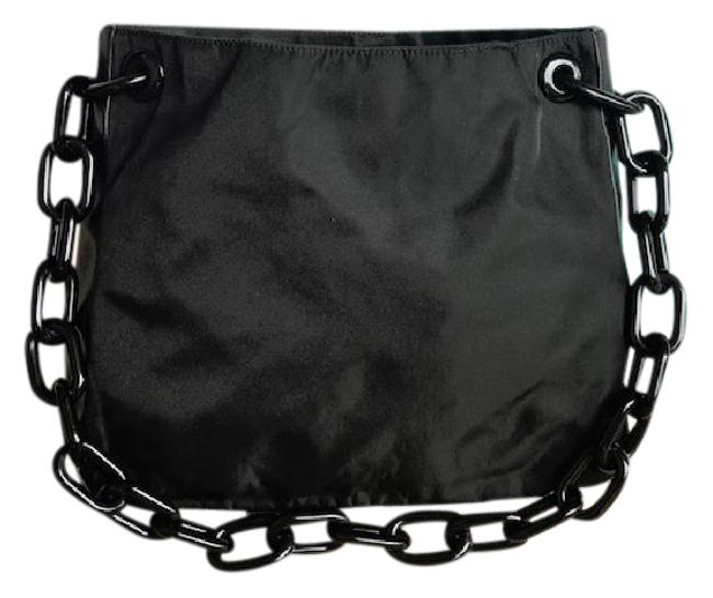 Prada Lucite Chain Strap Black Nylon Shoulder Bag