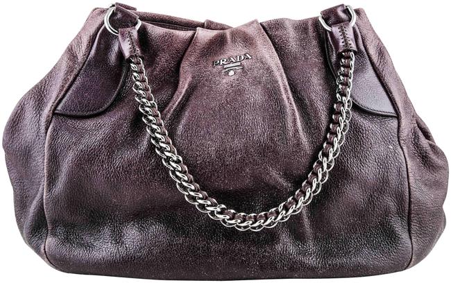 Prada Lux Degrade Cervo Chain Handle Purple Deerskin Leather Shoulder Bag