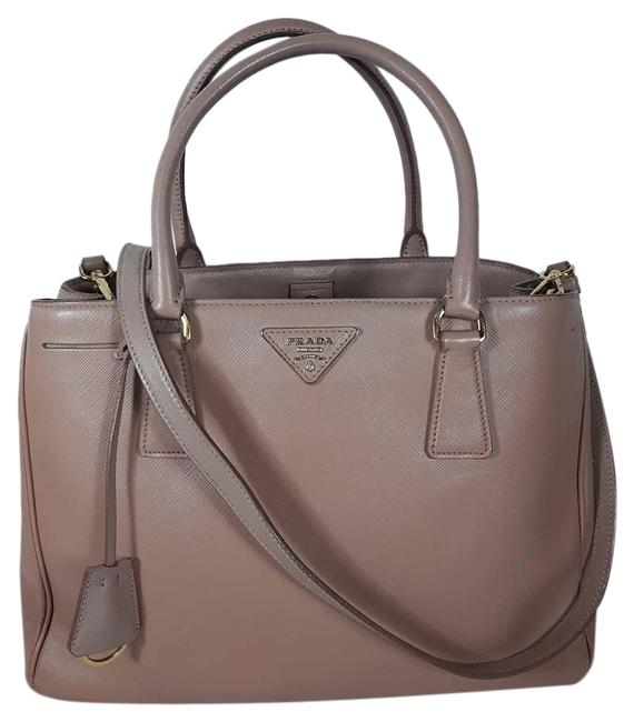 Prada Lux Saffiano Leather Medium Tote Pink Cammeo Shoulder Bag