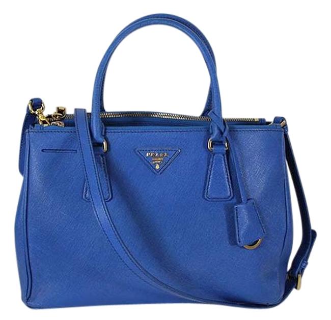 Prada Lux Saffiano Medium Tote Royal Blue Leather Shoulder Bag
