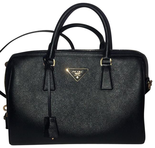Prada Lux Saffiano Nero Bl0823 Black Shoulder Bag