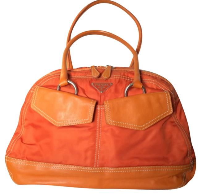 Prada Mandarin Nylon Leather Shoulder Bag