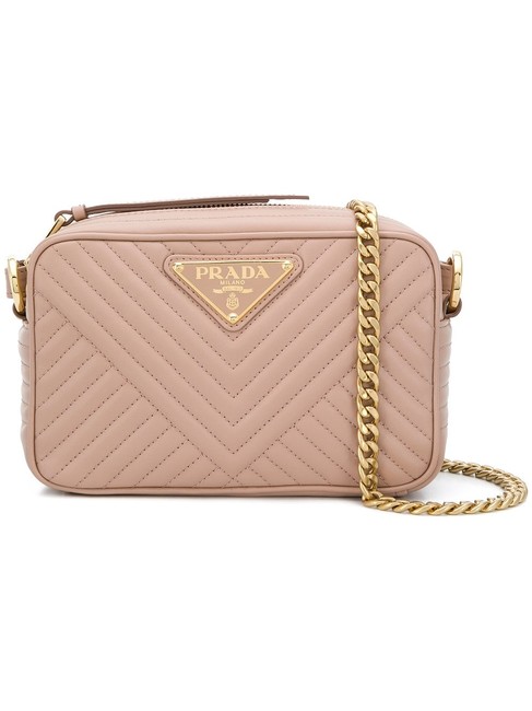 Prada Crossbody Matelasse Beige Calfskin Leather Shoulder Bag