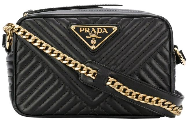 Prada Crossbody Matelasse Black Calfskin Leather Shoulder Bag