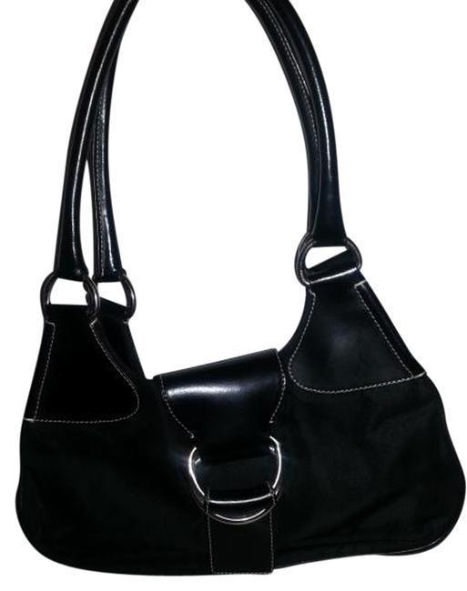 Prada Medium Black Canvas and Leather Shoulder Bag