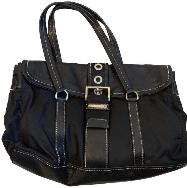 Prada Medium Black Nylon and Leather Shoulder Bag