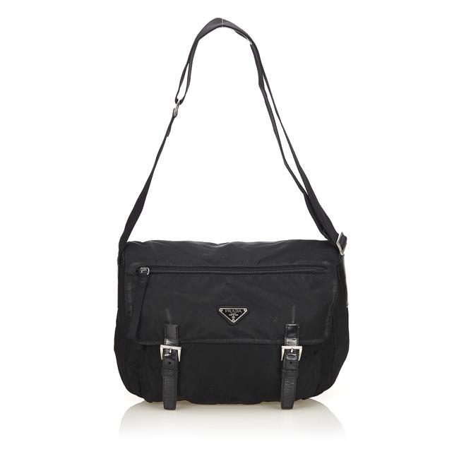 Prada Messenger Black Fabric X Nylon X Leather X Others Shoulder Bag