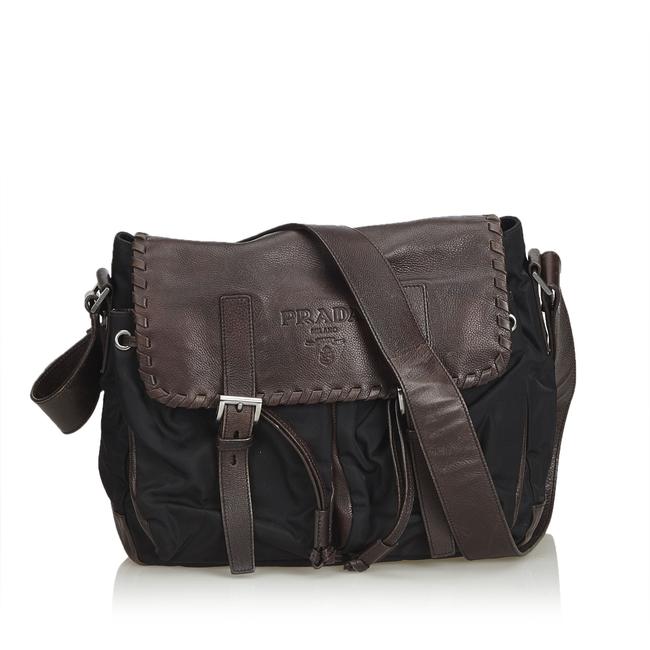 Prada Messenger Fabric Italy Medium Black Nylon Shoulder Bag