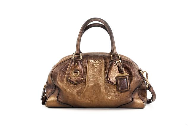 Prada Metallic Gold Leather Shoulder Bag