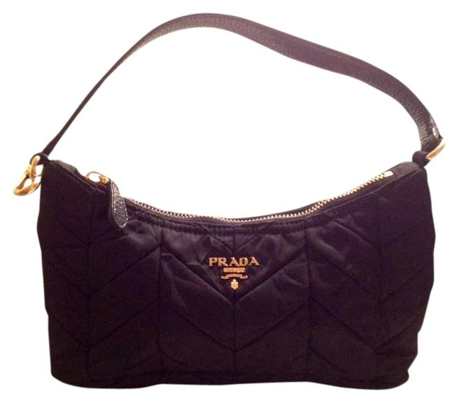 Prada Milano Black Quilted Nylon Shoulder Bag