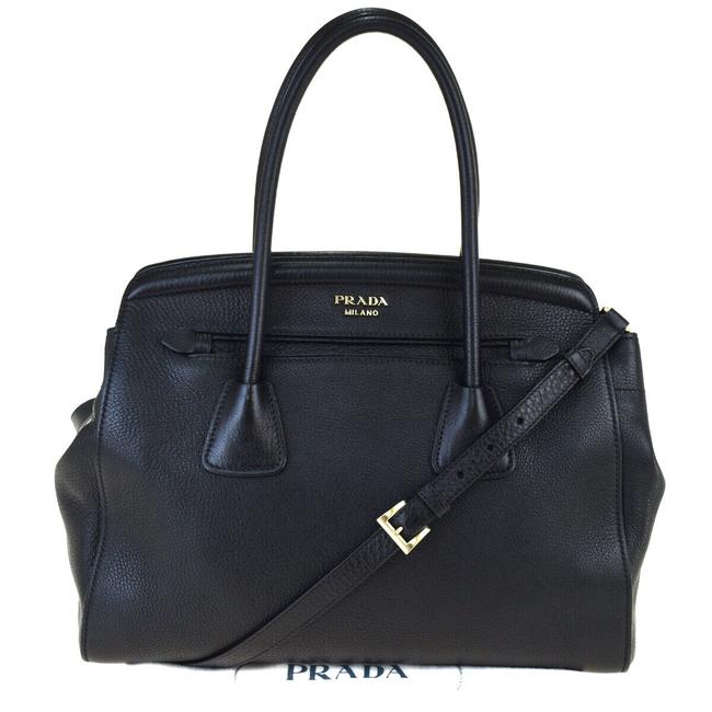 Prada Milano Hand Italy Black Leather Shoulder Bag