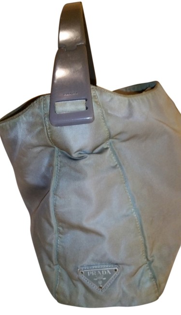 Prada Milano Made In Italy Gray Nylon and Hard Plastic Shoulder Bag