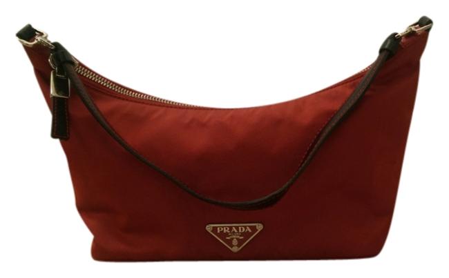 Prada Milano Red Nylon Shoulder Bag