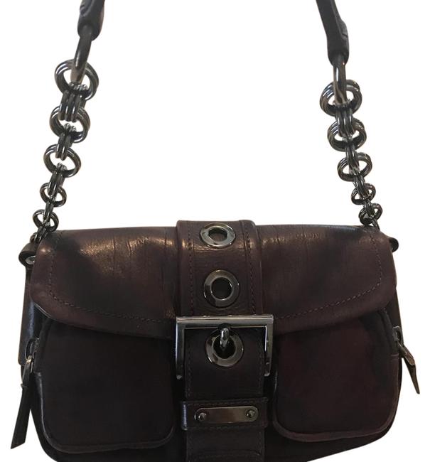 Prada Clutch Mini BurgandyDark Purple Tessuto  Nylon Shoulder Bag