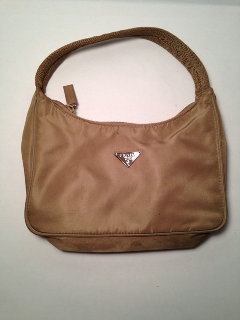 Prada Mini In Tan Nylon Shoulder Bag