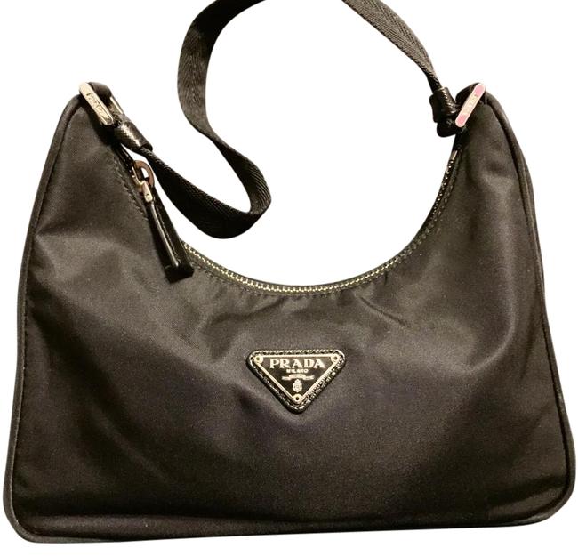 Prada Mini Vintage Handbag Black Nylon Shoulder Bag