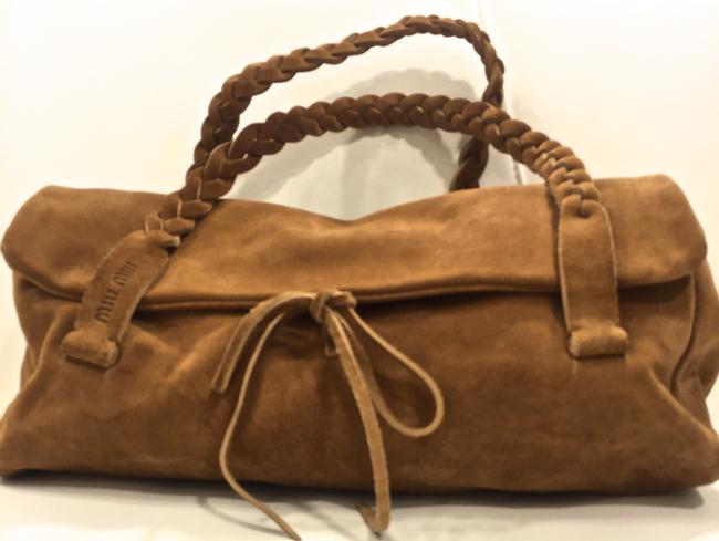 Prada Miu Miu Italy Handbag Brown Suede Shoulder Bag