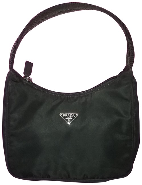 Prada Monogram Black Nylon Shoulder Bag