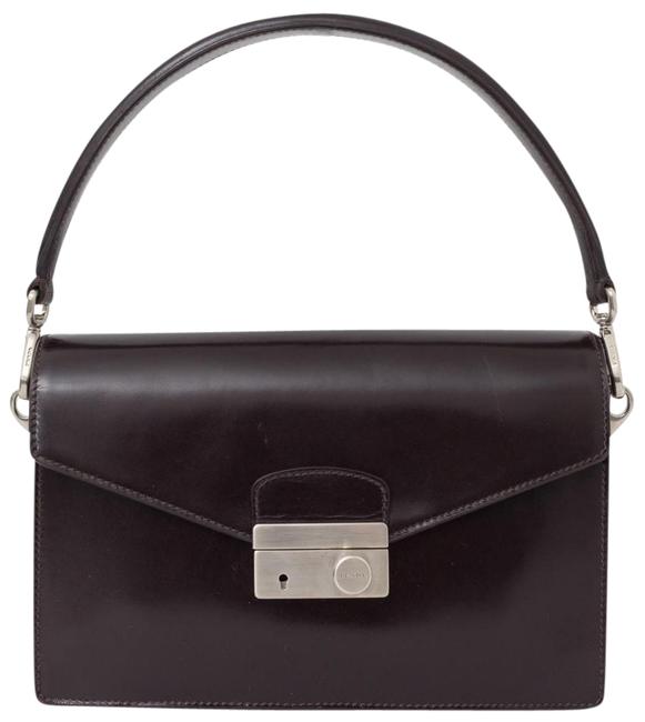 Prada Mosto Vitello Sound Flap Dark Burgundy Leather Shoulder Bag
