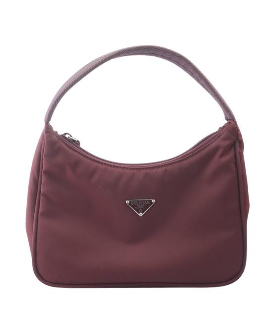 Prada Mv515 158733 Burgundy Nylon Shoulder Bag